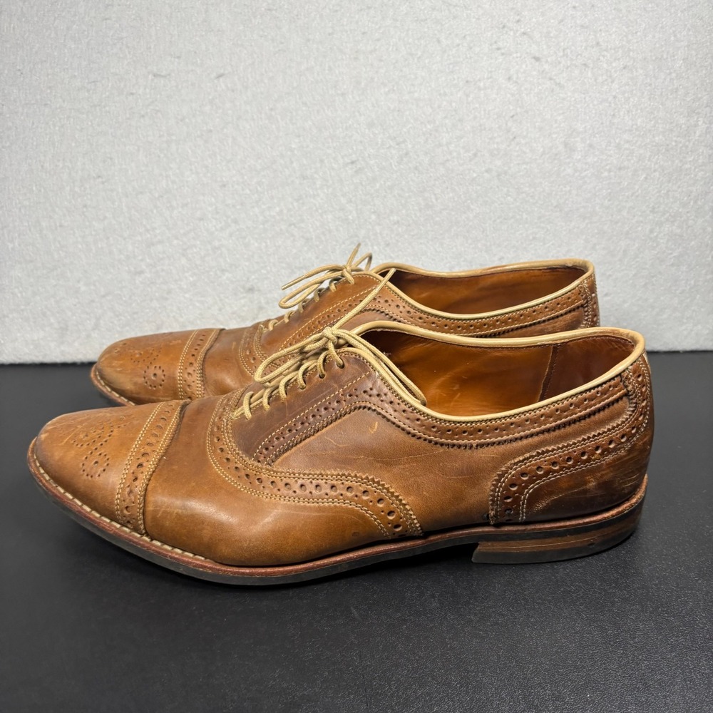 Allen Edmonds Strandmok Oxfords Men 13 D Brown Leather Cap Toe Brogue Shoes 2005
